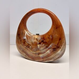 A New Day Crescent Marble Minaudiere Clutch